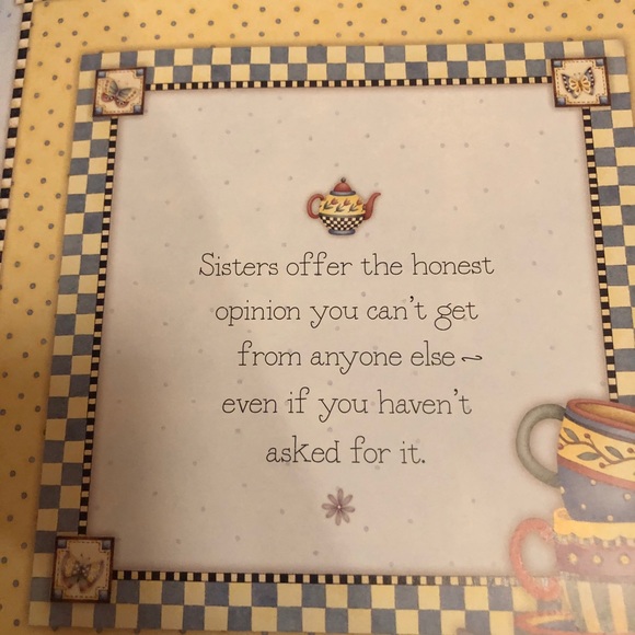 Bundle of 3 items: Sisters are a blessing decor plate, mug, hardcover book - Picture 4 of 11